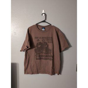 Blues Brothers Official Movie Merchandise Belushi Aykroyd Brown T Shirt Size XL